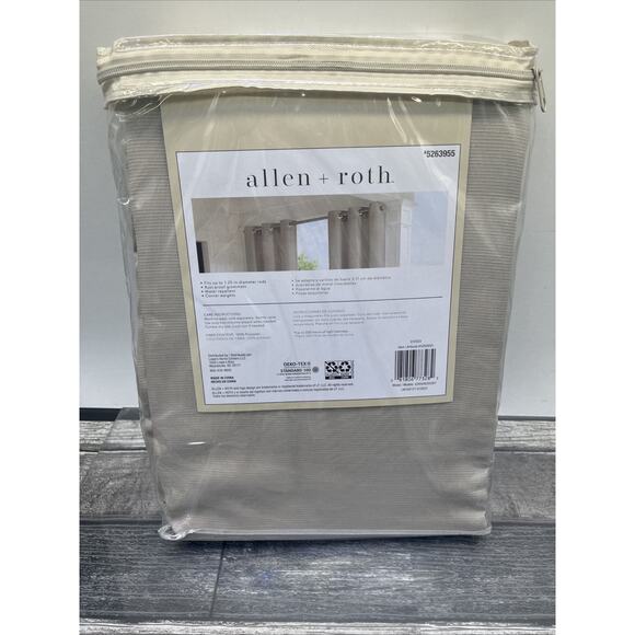 Allen + Roth 40"X84" Grommet Top Curtain TAUPE Panel Set (2 Panels) #5263955. - Picture 3 of 10